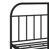 Metal Bed Frame without Mattress with Footboard Black 135x190 cm