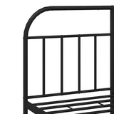 Metal Bed Frame without Mattress with Footboard Black 150x200 cm - Extra Image