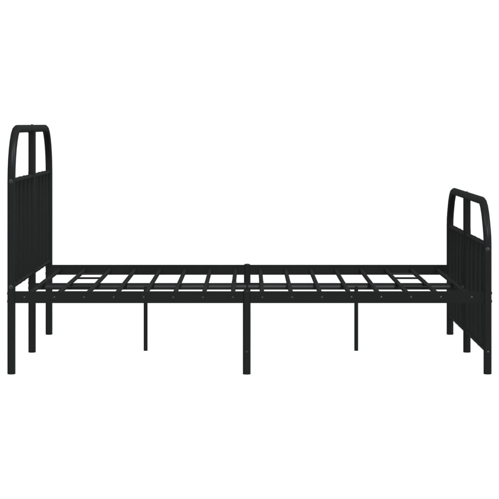 Metal Bed Frame without Mattress with Footboard Black 183x203 cm King
