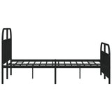Metal Bed Frame without Mattress with Footboard Black 183x203 cm King
