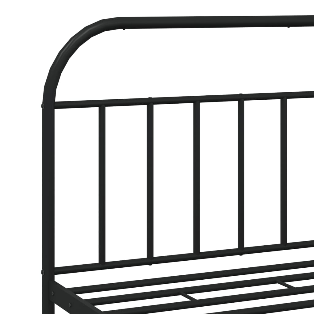 Metal Bed Frame without Mattress with Footboard Black 183x203 cm King