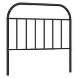 Metal Headboard Black 107 cm King Single - Front View
