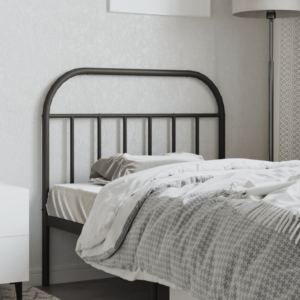 Metal Headboard Black 107 cm King Single