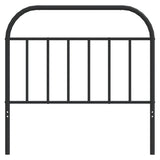 Metal Headboard Black 107 cm King Single - Top-Down View