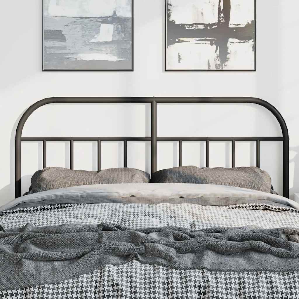 Metal Headboard Black 152 cm Queen