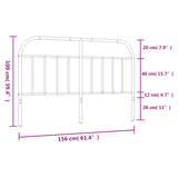 Metal Headboard Black 152 cm Queen - Close-Up Angle