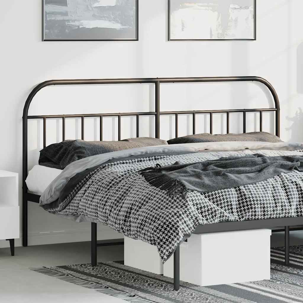 Metal Replace Headboard Black 180 cm