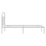 Metal Bed Frame without Mattress with Headboard White 90x190 cm