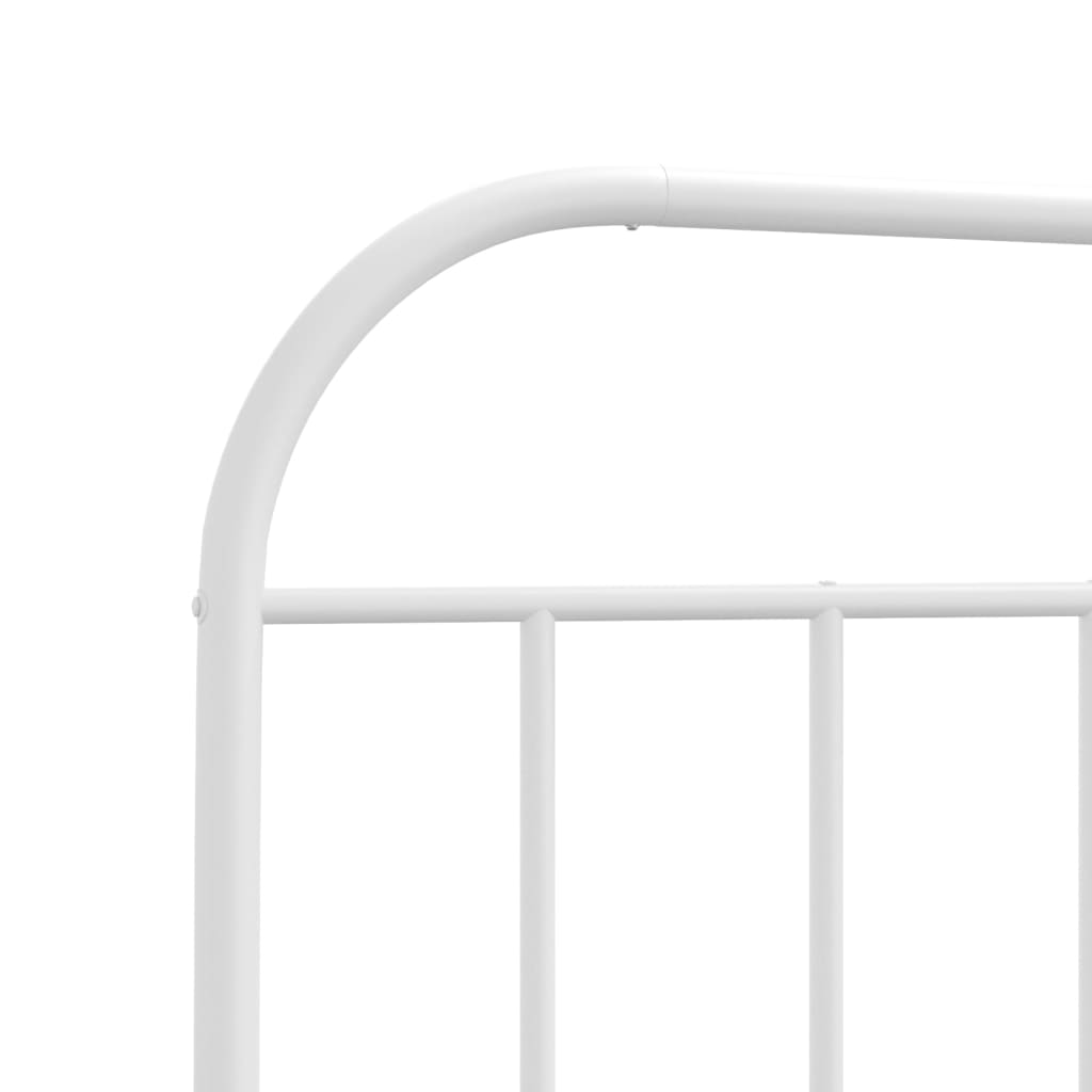 Metal Bed Frame without Mattress with Headboard White 90x190 cm