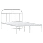 Metal Bed Frame without Mattress with Headboard White 135x190 cm