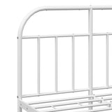 Metal Bed Frame without Mattress with Headboard White 135x190 cm - Extra Image