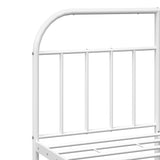 Metal Bed Frame without Mattress with Headboard White 150x200 cm - Extra Image