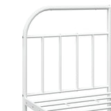 Metal Bed Frame without Mattress with Headboard White 183x203 cm King - Extra Image