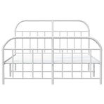 Metal Bed Frame without Mattress with Footboard White 135x190 cm