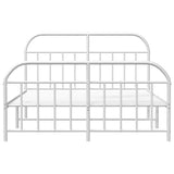 Metal Bed Frame without Mattress with Footboard White 150x200 cm - Rear View