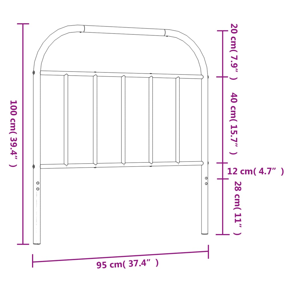 Metal Replace Headboard White 90 cm