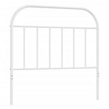 Metal Headboard White 107 cm King Single - Front View