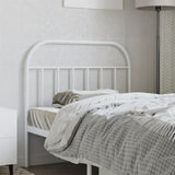 Metal Headboard White 107 cm King Single - Side View