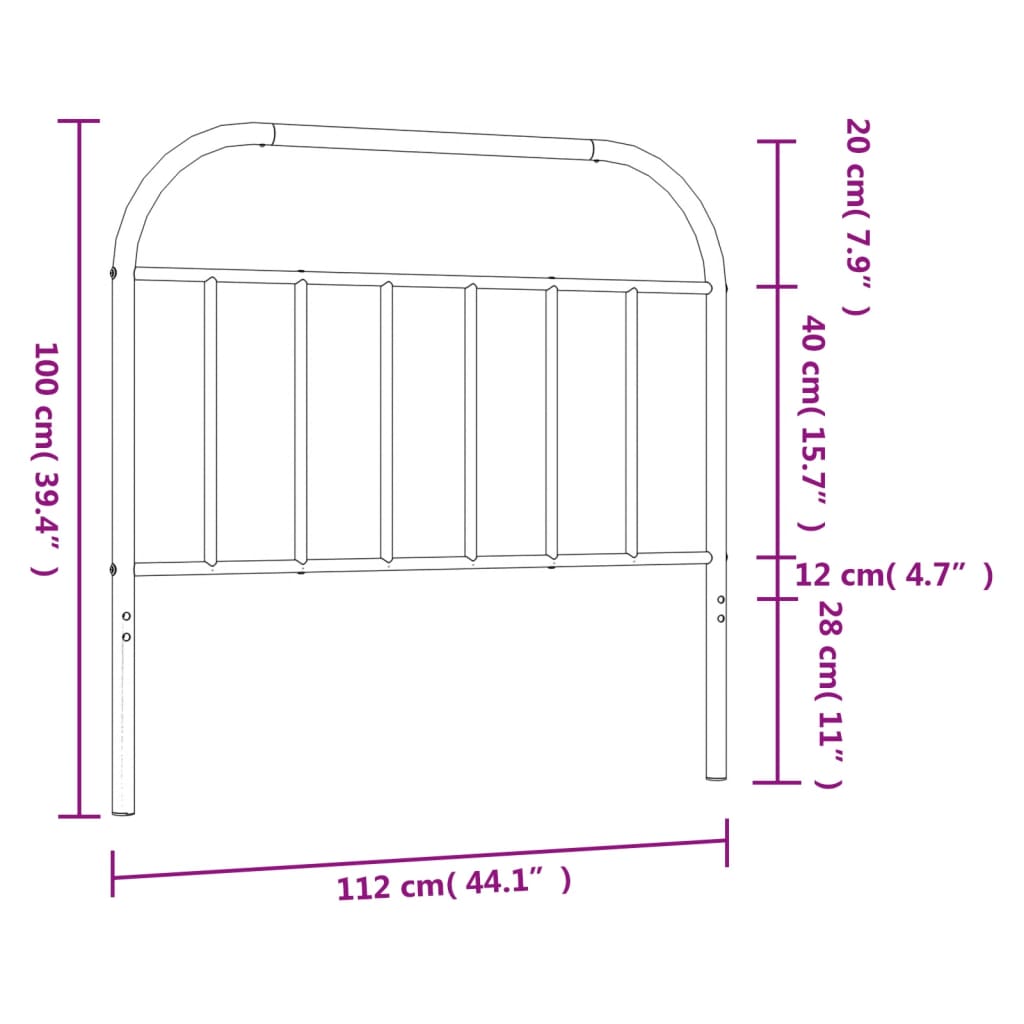 Metal Replace Headboard White 107 cm