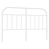 Metal Headboard White 137 cm Double - Front View