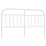 Metal Headboard White 183 cm King - Front View