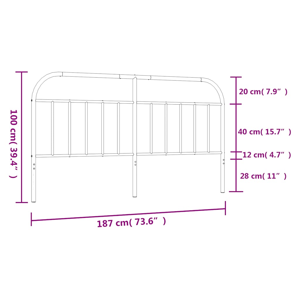 Metal Replace Headboard White 180 cm