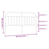 Metal Headboard White 183 cm King - Close-Up Angle