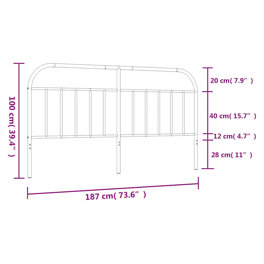 Metal Replace Headboard White 180 cm