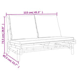 Garden Bench with Cream White Cushions Bamboo