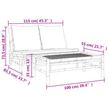 2 Piece Garden Lounge Set with Dark Grey Cushions Bamboo - Extra Image