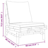 Garden Chairs 2 pcs with Dark Grey Cushions Bamboo