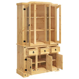 Highboard Corona Brown 112x43x196 cm Solid Wood Mexican Pine - 45-Degree Angle
