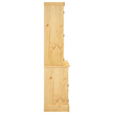 Highboard Corona Brown 112x43x196 cm Solid Wood Mexican Pine - Rear View