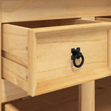 Highboard Corona Brown 112x43x196 cm Solid Wood Mexican Pine - Low Angle