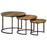 Nesting Tables 3 pcs Solid Wood Reclaimed - Extra Image