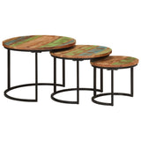 Nesting Tables 3 pcs Solid Wood Reclaimed