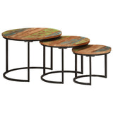 Nesting Tables 3 pcs Solid Wood Reclaimed - Extra Image