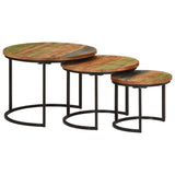 Nesting Tables 3 pcs Solid Wood Reclaimed - Extra Image