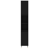 3 Piece Bathroom Cabinet Set Black Engineered Wood - Extra Image