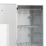 BBQ Oven Smoker with Wood Chips 44.5x29x110 cm Galvanised Steel - Low Angle