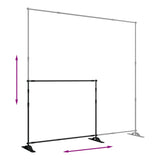 Backdrop Stand Black 254x243 cm Steel - Rear View