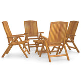 5 Piece Garden Lounge Set Solid Wood Teak - Front View
