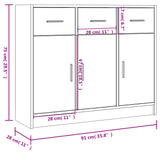 Sideboard White 91x28x75 cm Engineered Wood