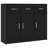 Sideboard Black 91x28x75 cm Engineered Wood - Front View