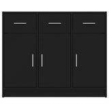 Sideboard Black 91x28x75 cm Engineered Wood - 45-Degree Angle