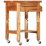 Kitchen Trolley 55x55x89 cm Solid Wood Acacia - Side View