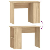 Desk Sonoma Oak 100x55x75 cm Engineered Wood - Rear View
