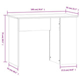 Desk Sonoma Oak 100x55x75 cm Engineered Wood - Low Angle
