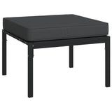 6 Piece Garden Lounge Set with Grey Cushions Steel - Low Angle