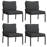 11 Piece Garden Lounge Set with Grey Cushions Steel - Top-Down View